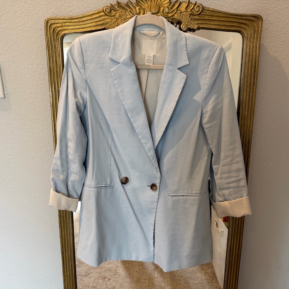 H&M Soft Blue Women's Suit Blazer